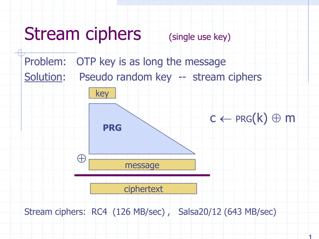 stream ciphers single use key