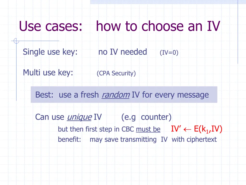 use cases how to choose an iv