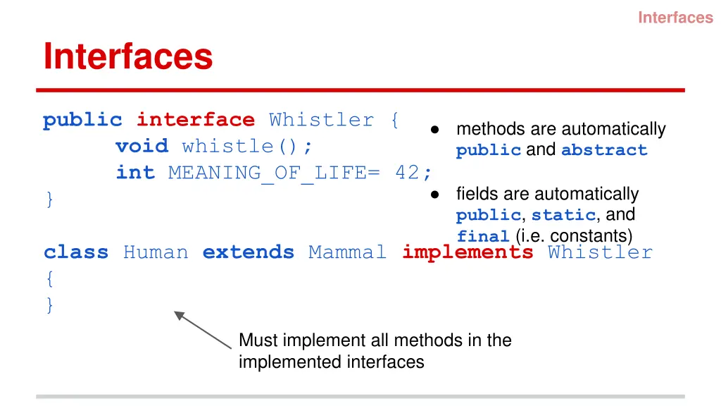 interfaces
