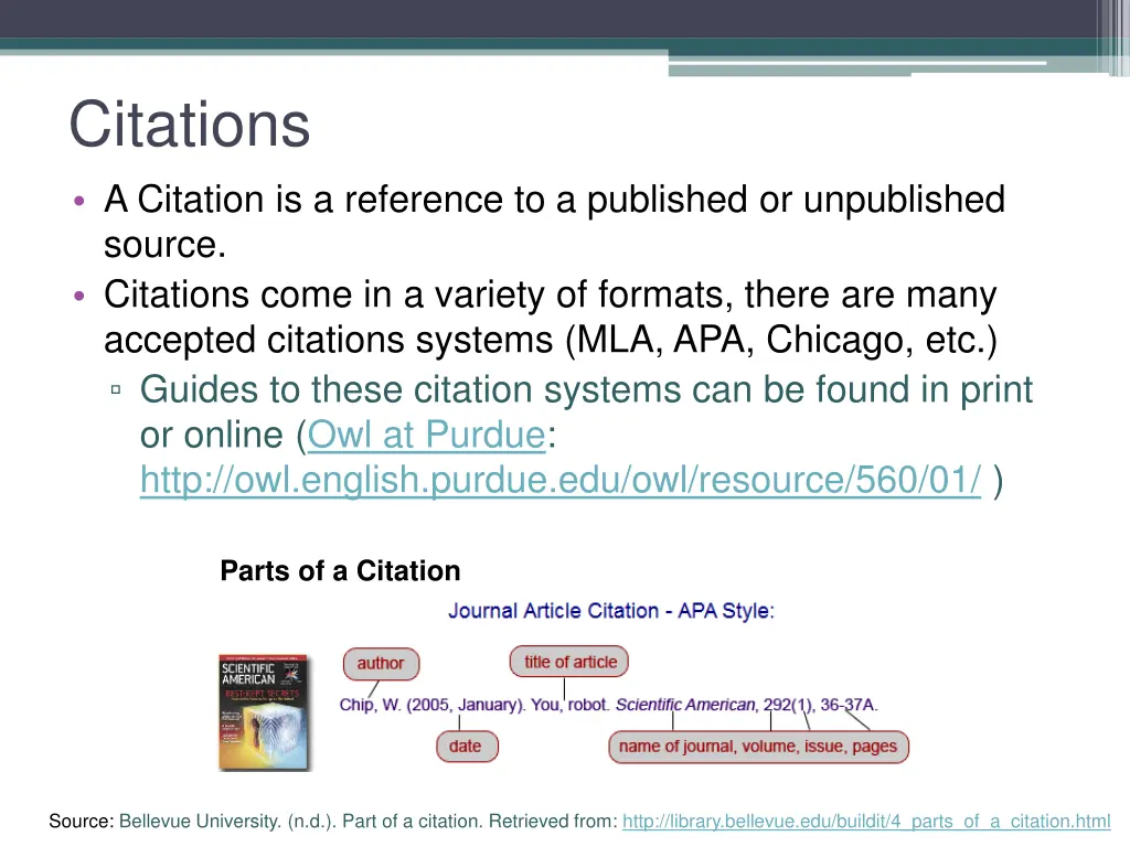 citations a citation is a reference