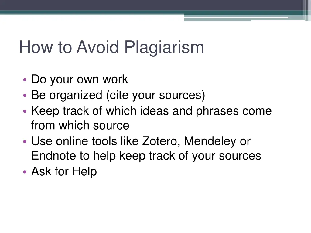 how to avoid plagiarism