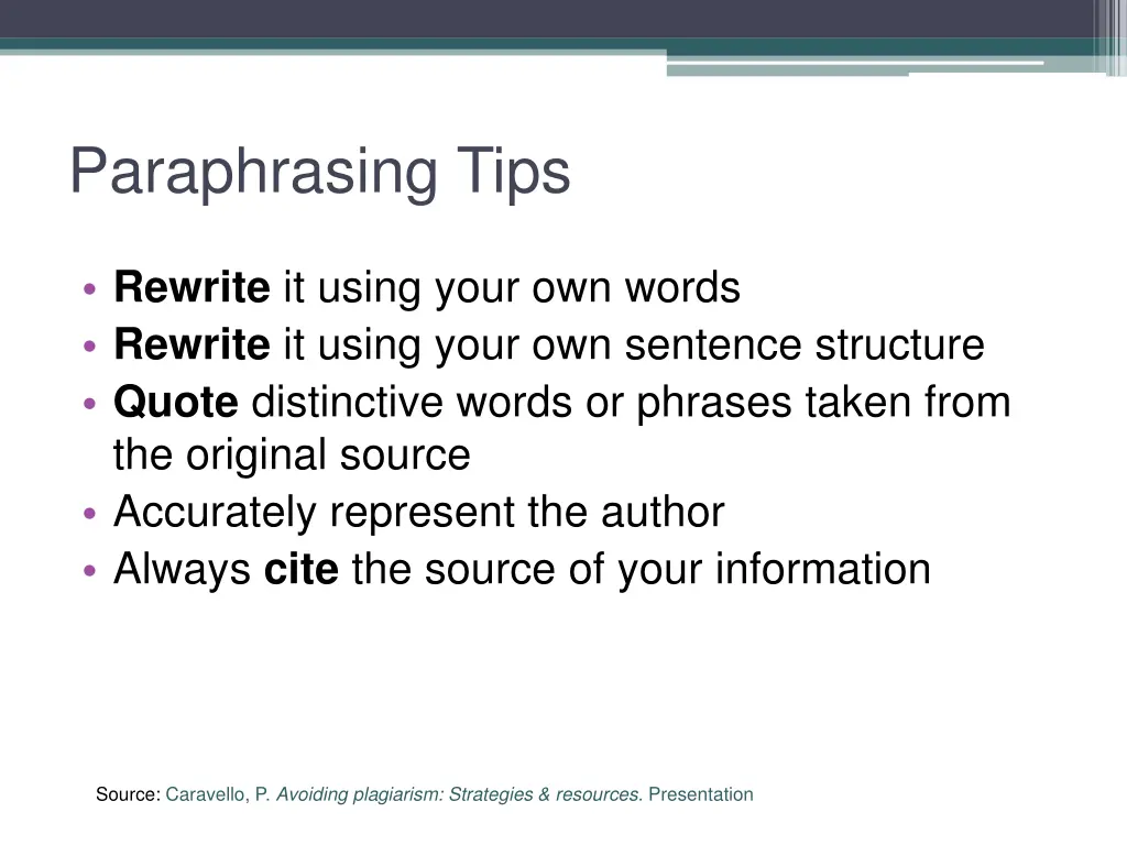 paraphrasing tips