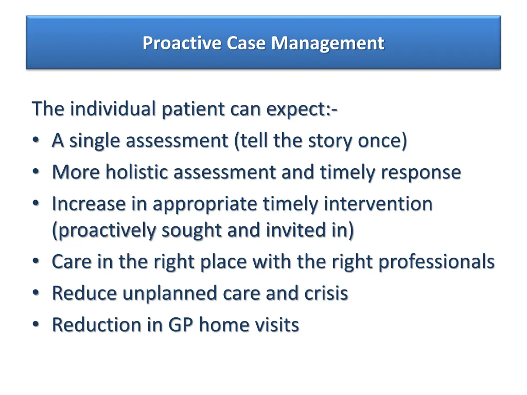 proactive case management