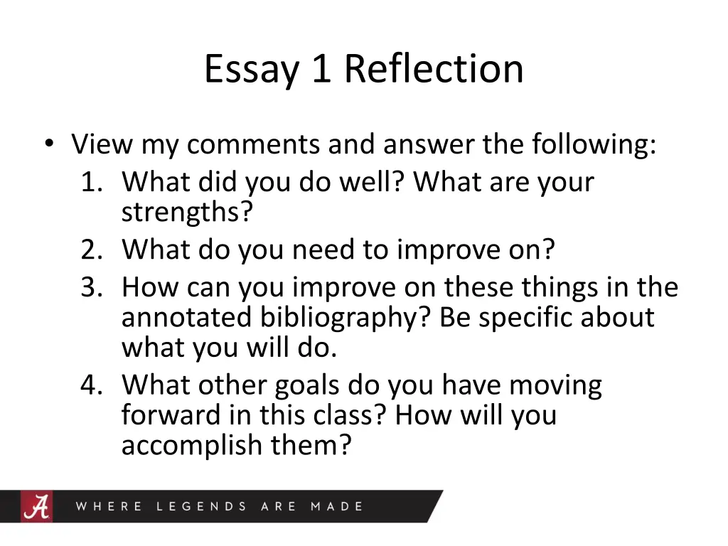 essay 1 reflection