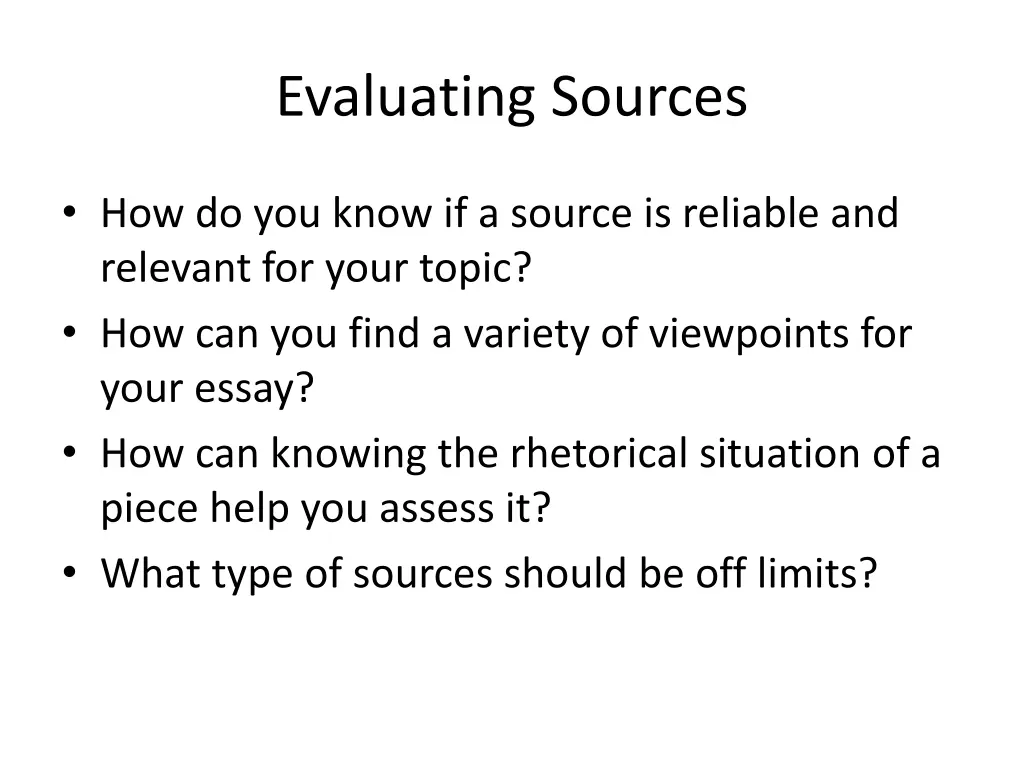 evaluating sources