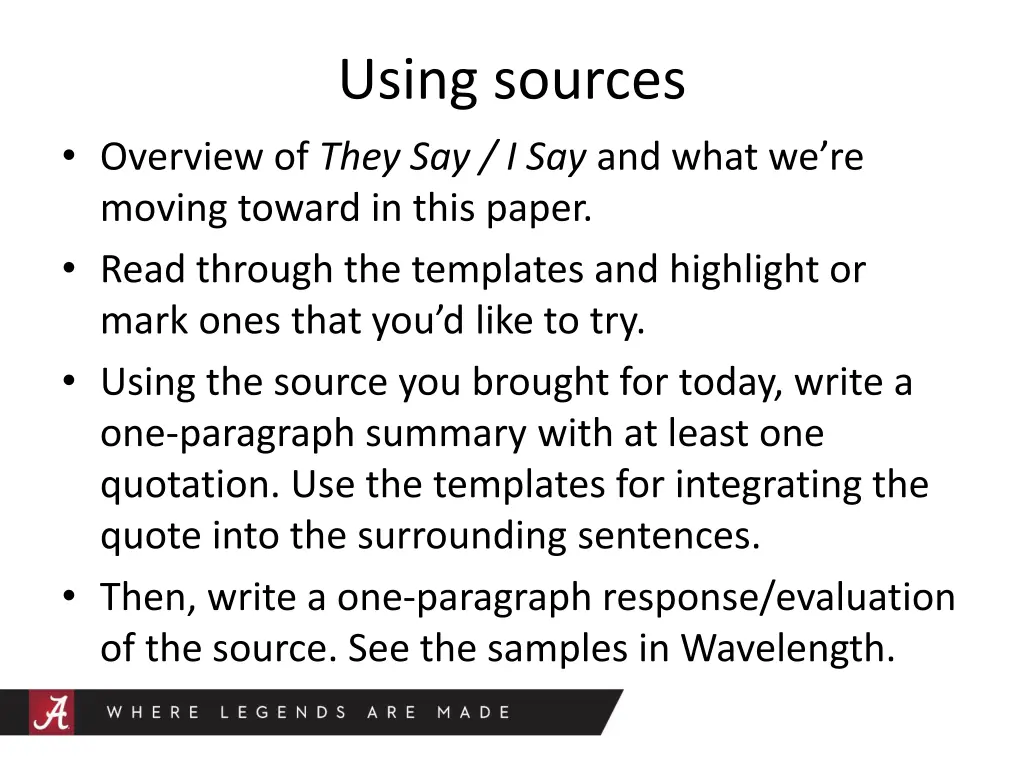using sources