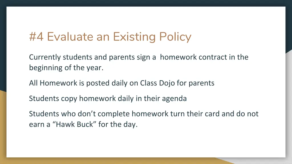 4 evaluate an existing policy