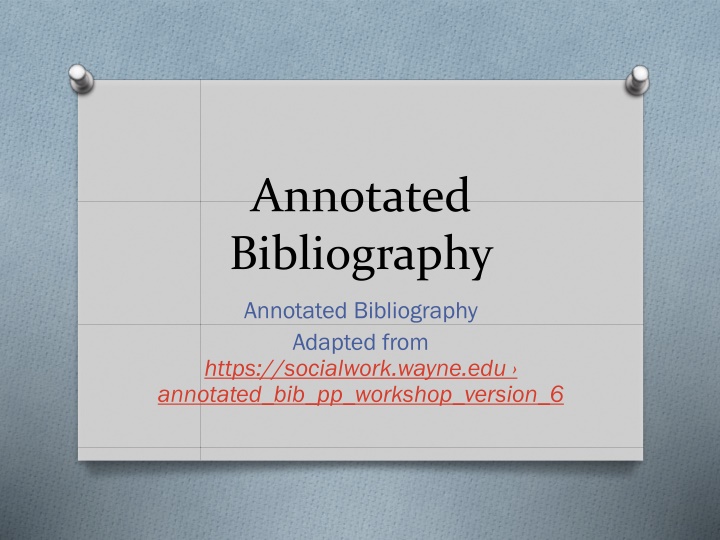 annotated bibliography