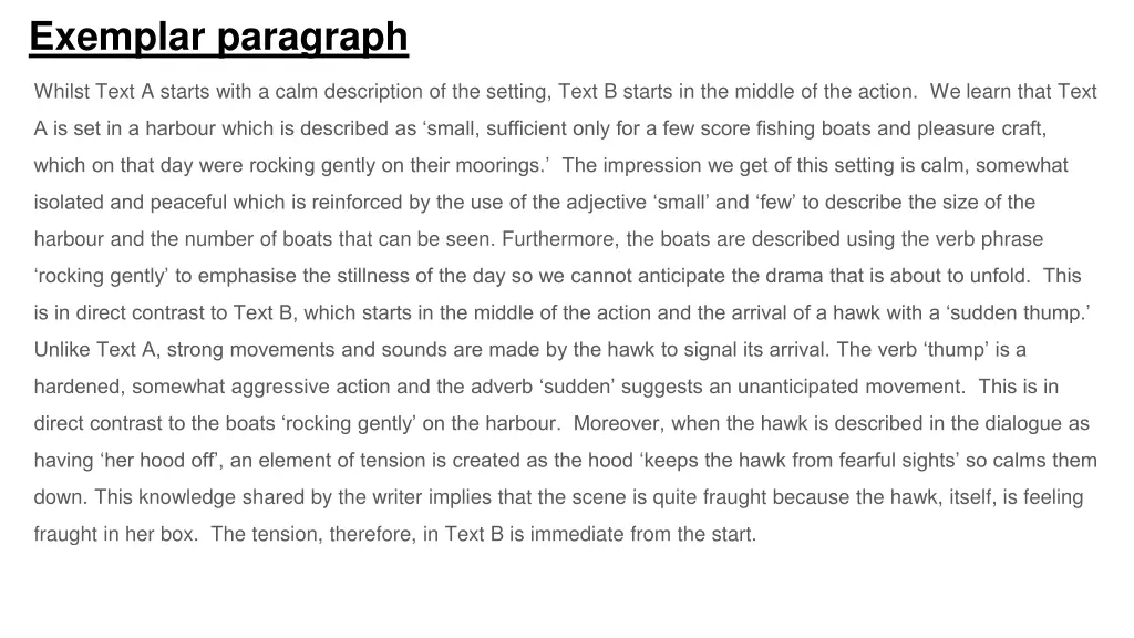 exemplar paragraph