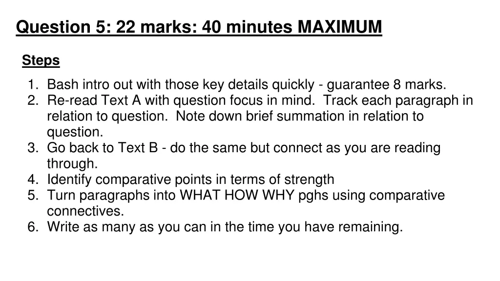 question 5 22 marks 40 minutes maximum