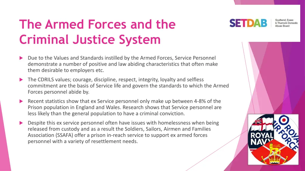 the armed forces and the criminal justice system