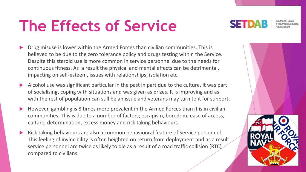 the effects of service 1