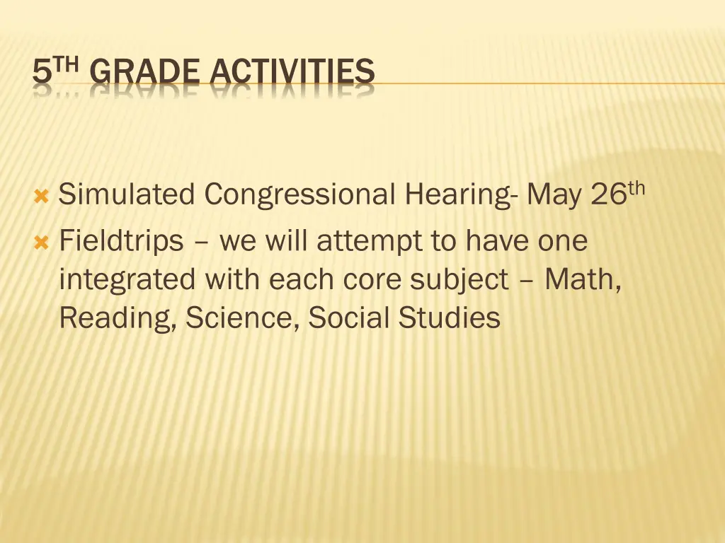 5 th grade activities