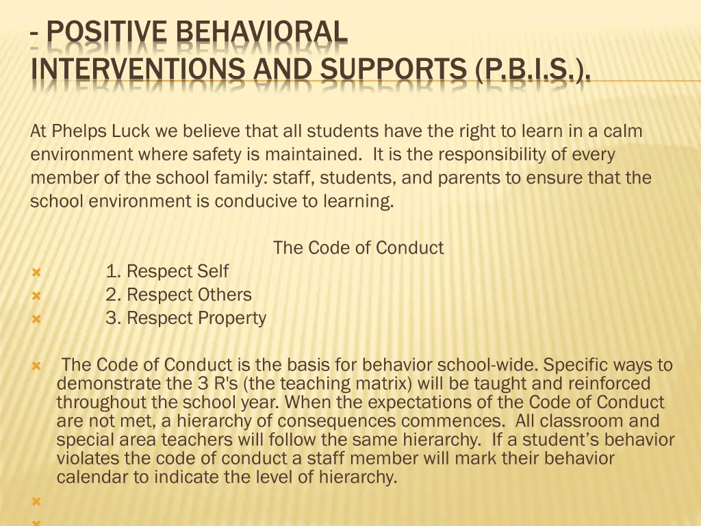 positive behavioral interventions and supports