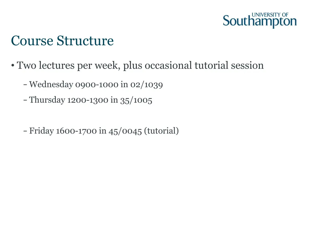 course structure