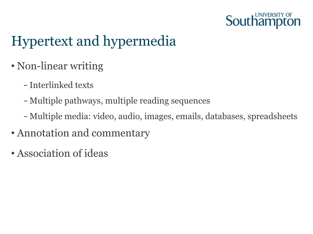 hypertext and hypermedia