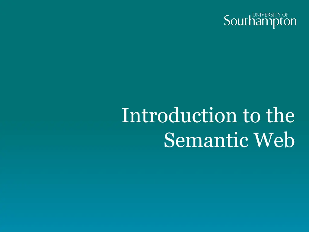 introduction to the semantic web