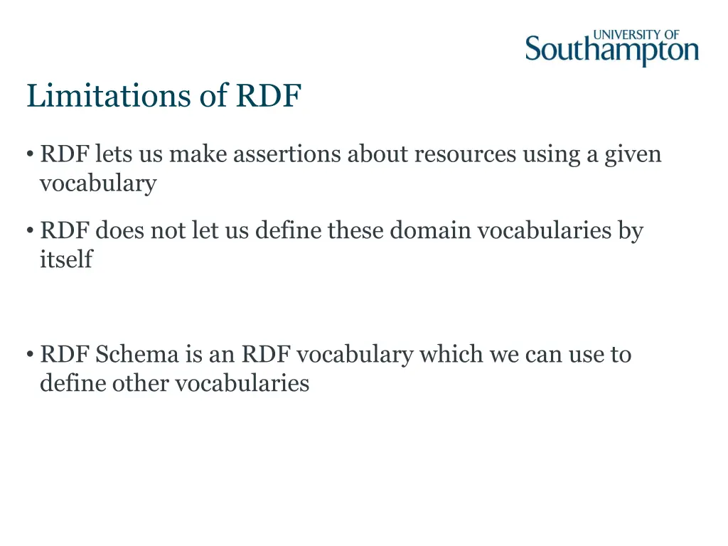limitations of rdf