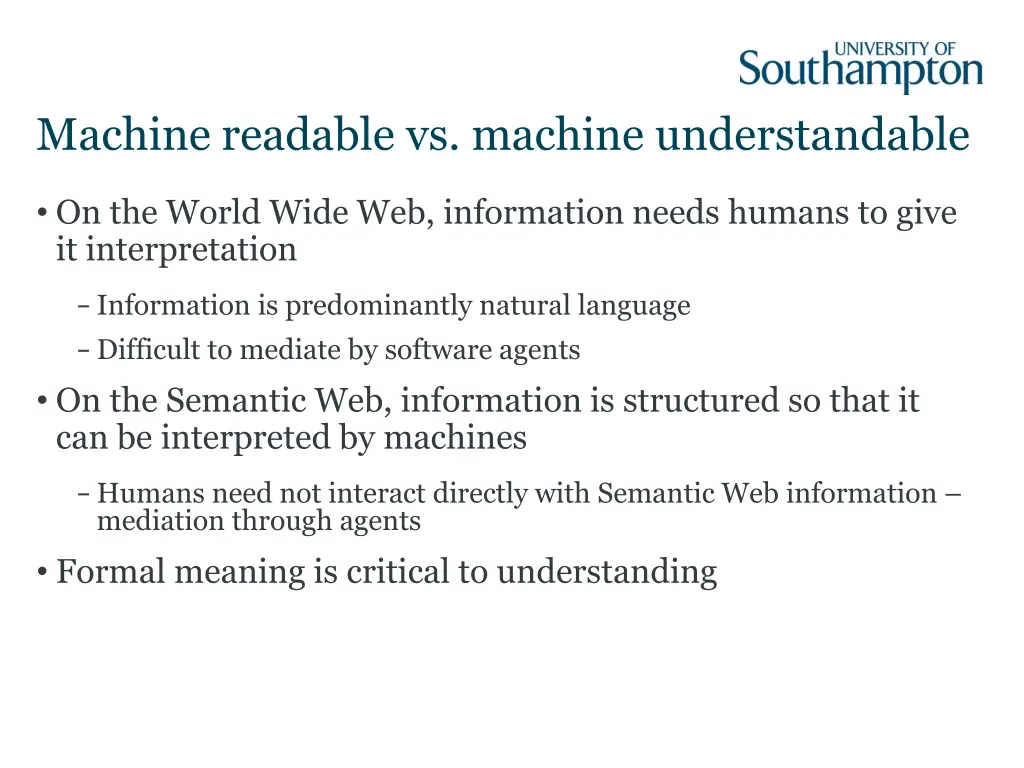 machine readable vs machine understandable