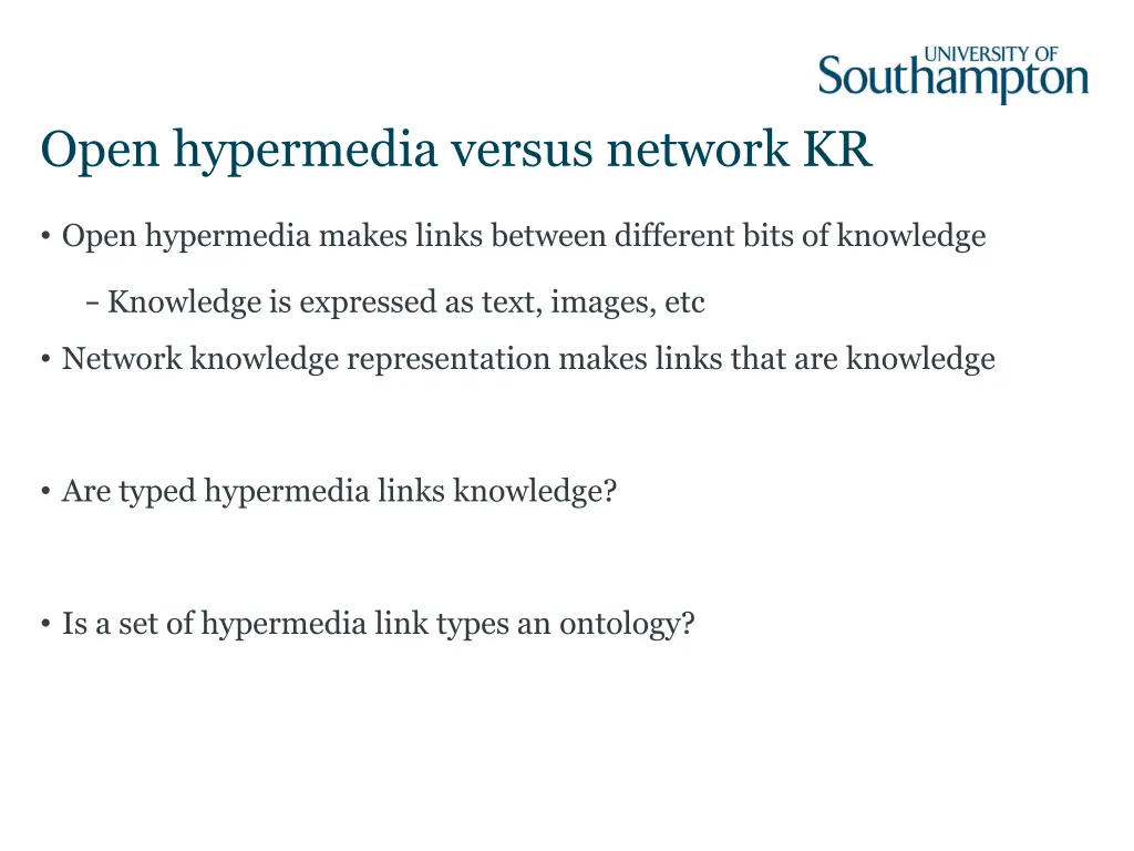 open hypermedia versus network kr