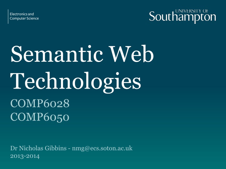 semantic web technologies comp6028 comp6050