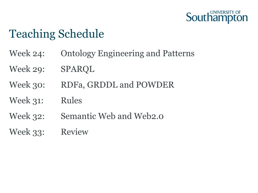 teaching schedule 1
