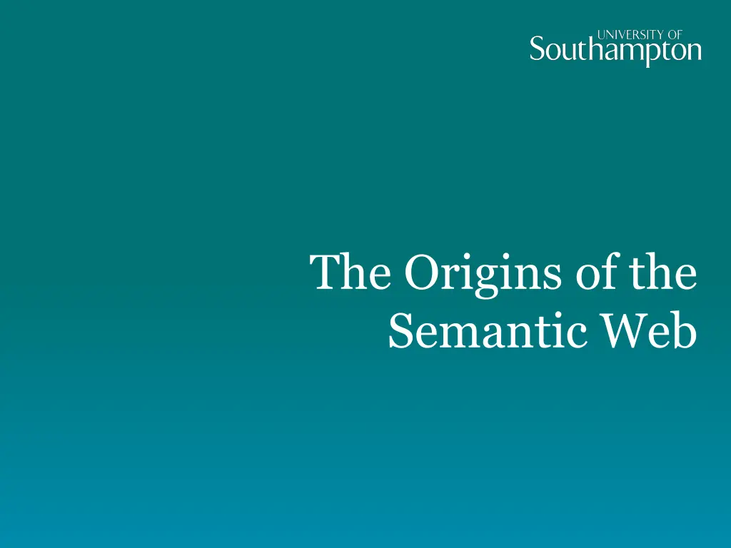 the origins of the semantic web