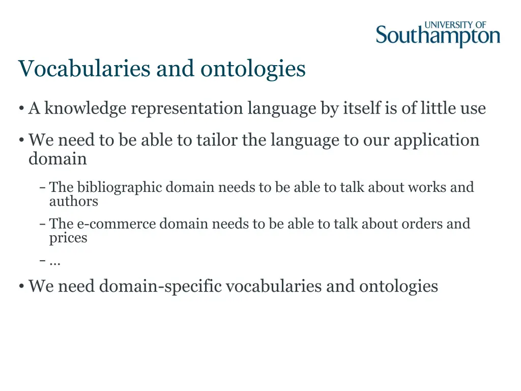 vocabularies and ontologies