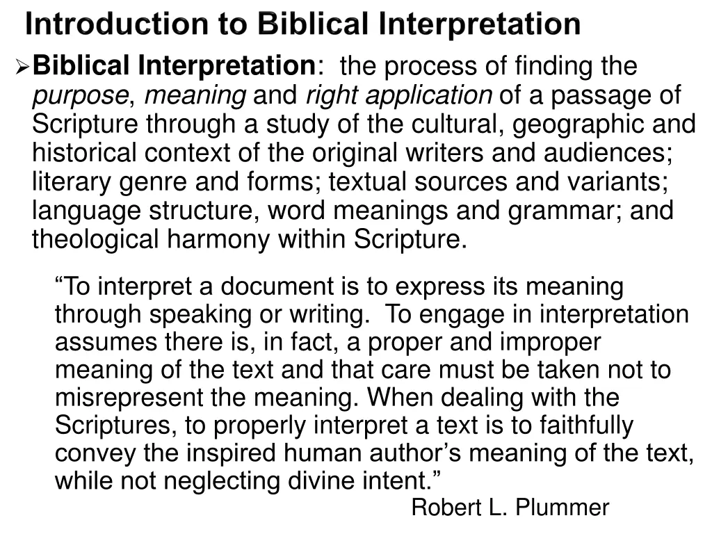 biblical interpretation the process of finding