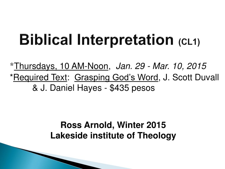 thursdays 10 am noon jan 29 mar 10 2015 required