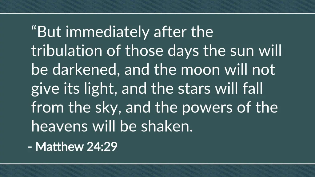 but immediately after the tribulation of those
