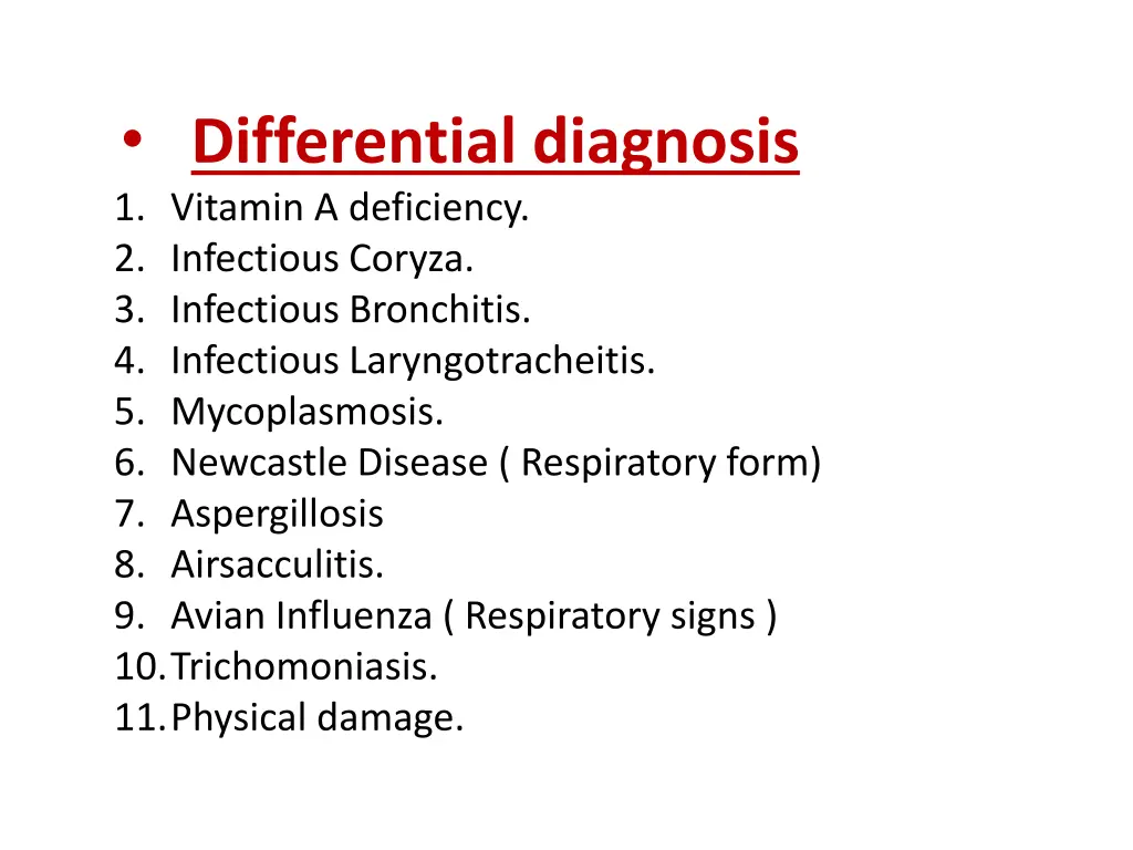 differential diagnosis 1 vitamin a deficiency