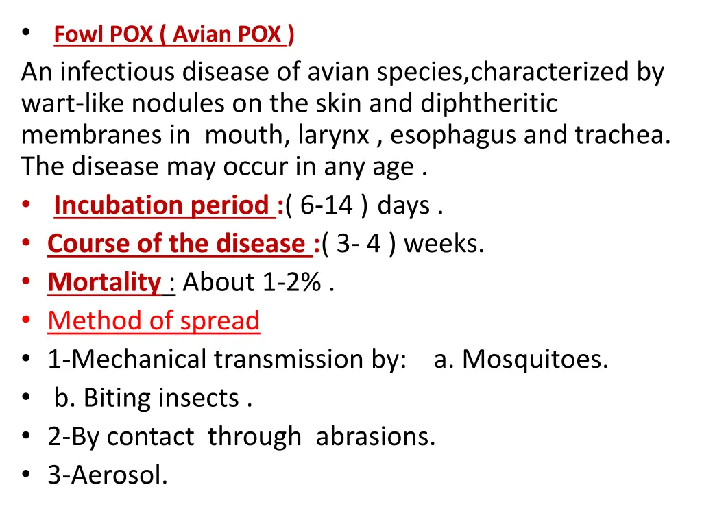 fowl pox avian pox an infectious disease of avian