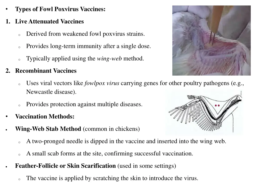 types of fowl poxvirus vaccines