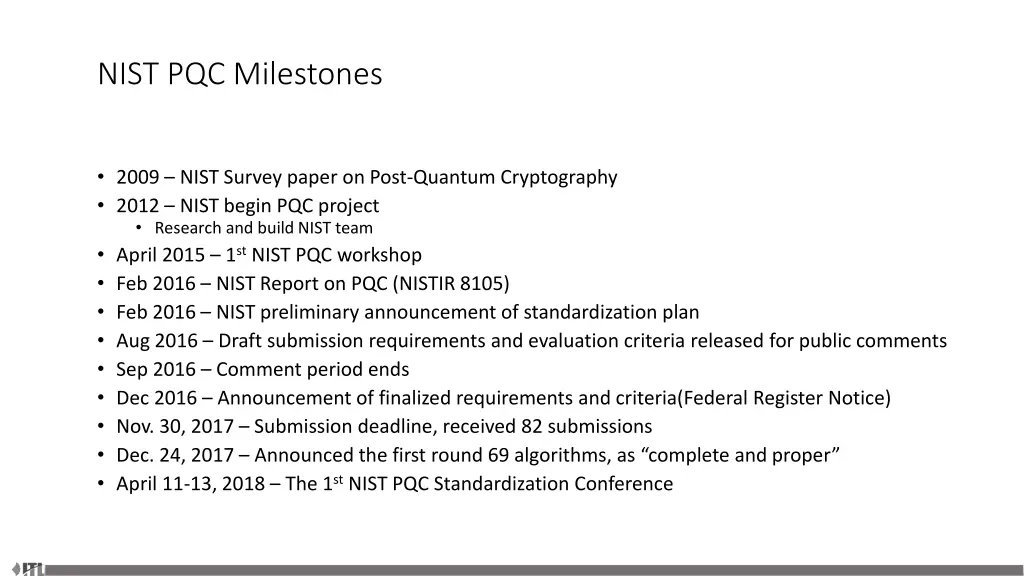 nist pqc milestones