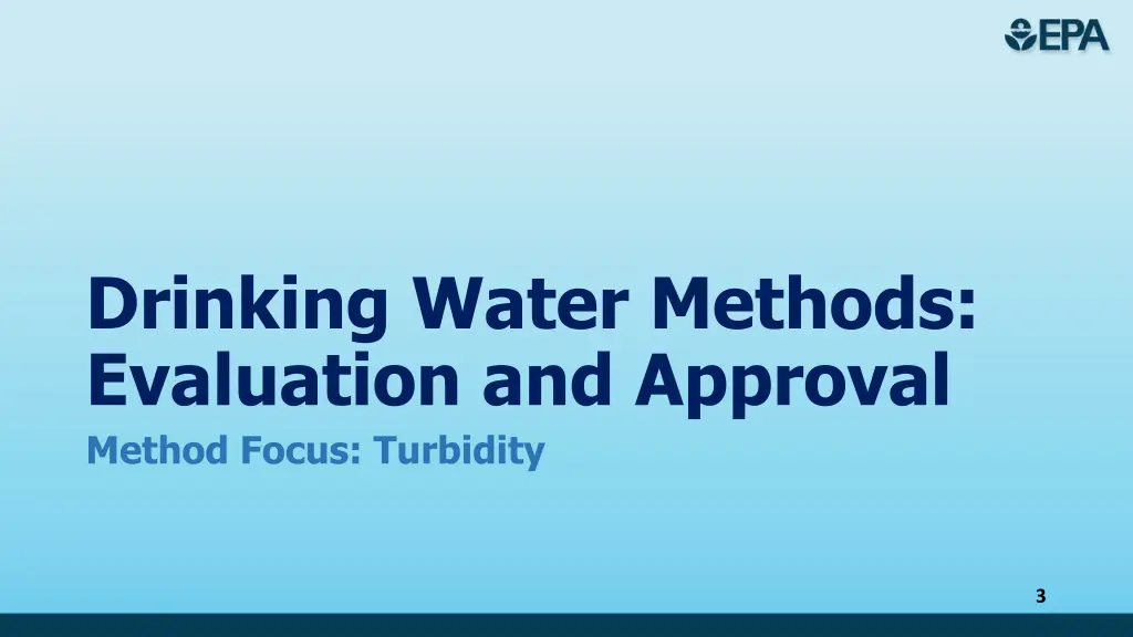 drinking water methods evaluation and approval