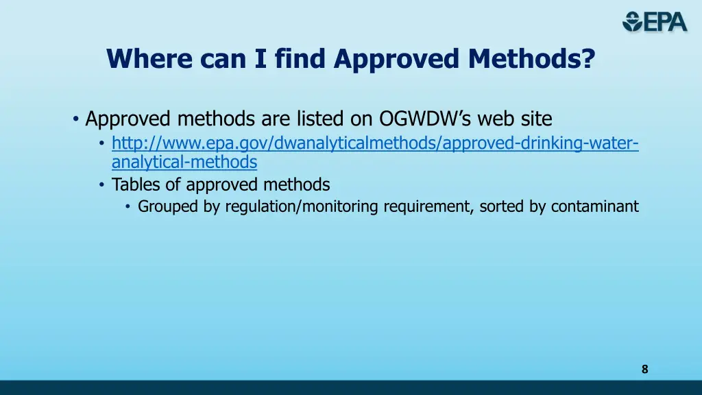 where can i find approved methods