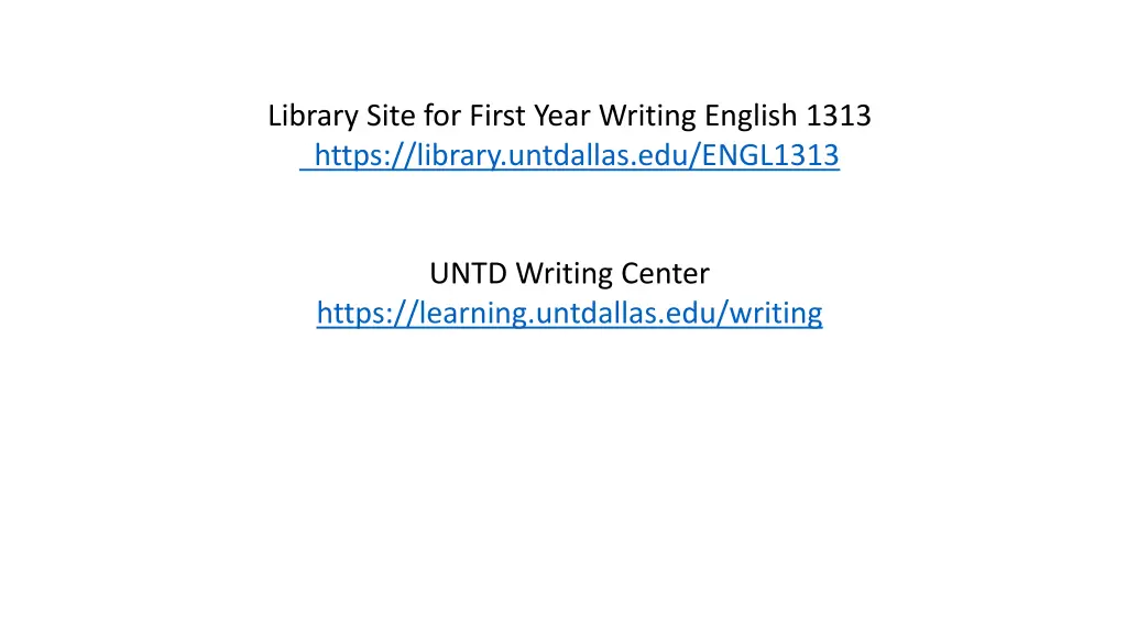 library site for first year writing english 1313