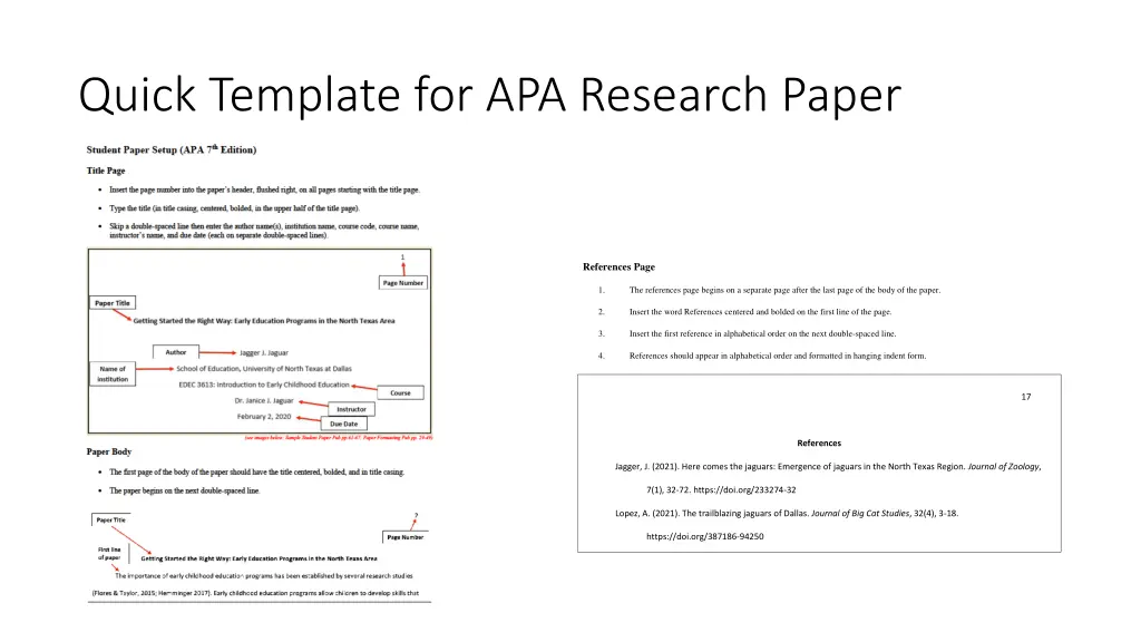 quick template for apa research paper