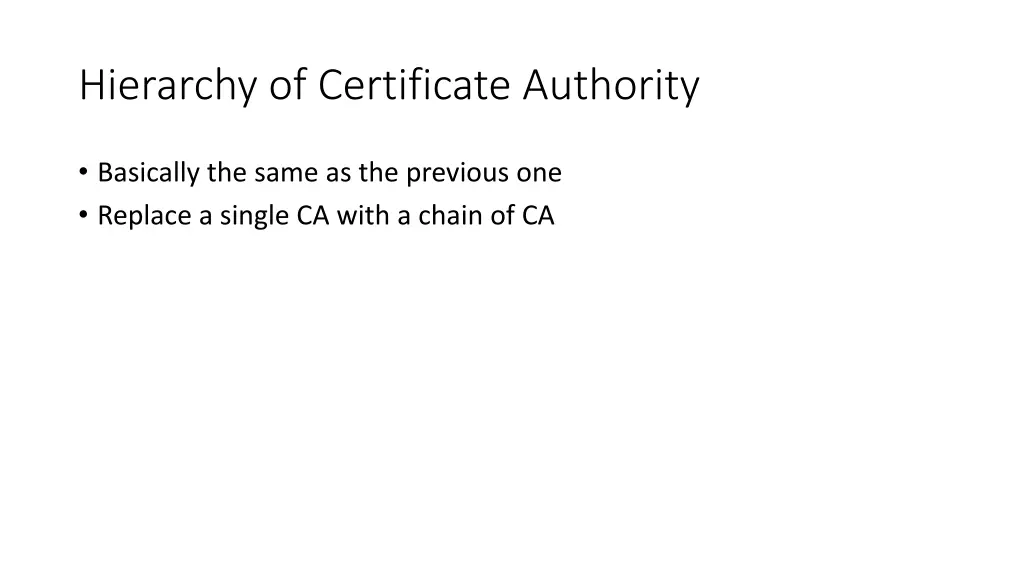 hierarchy of certificate authority