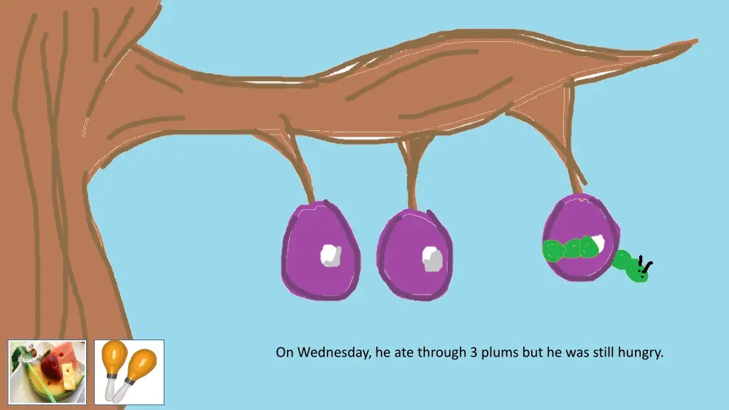 on wednesday he ate through 3 plums