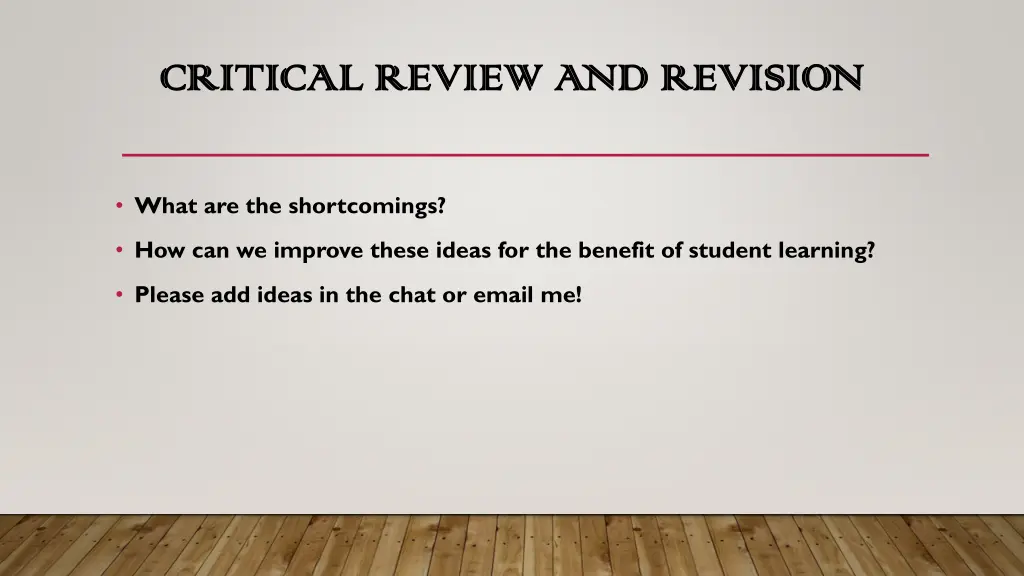 critical review and revision critical review 1