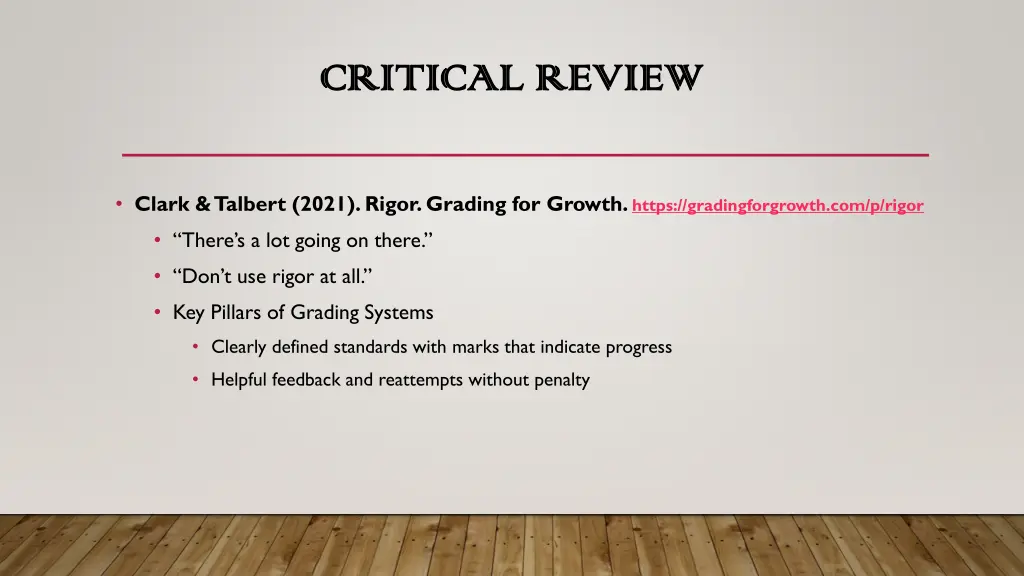 critical review critical review