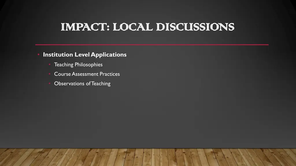 impact local discussions impact local discussions