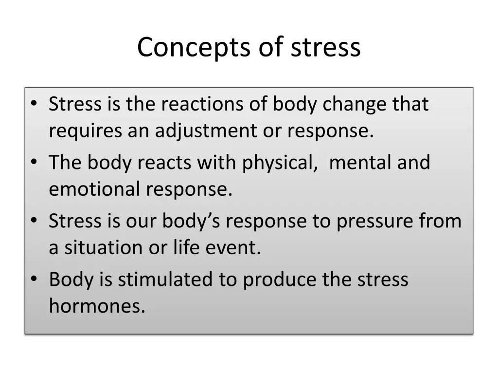 concepts of stress
