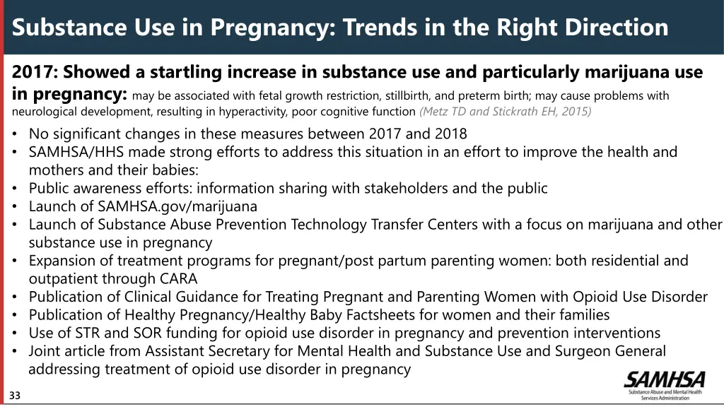 substance use in pregnancy trends in the right