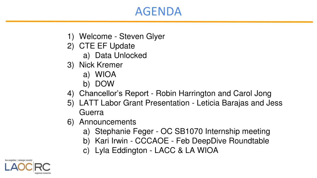 agenda