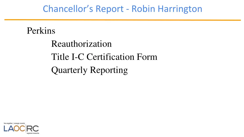 chancellor s report robin harrington