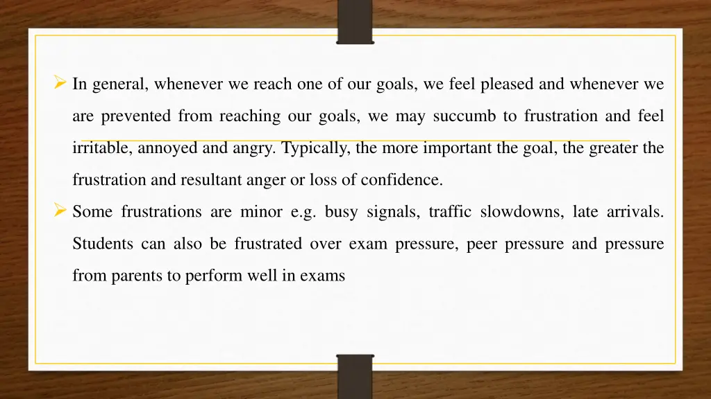 in general whenever we reach one of our goals