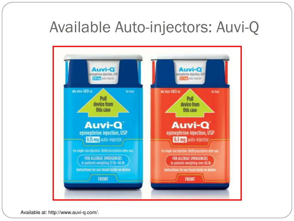 available auto injectors auvi q